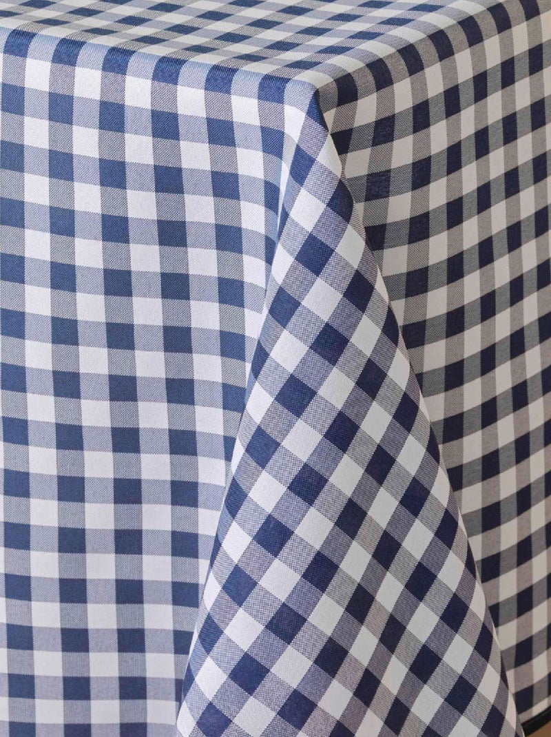 Nappe Carrée Infroissable Vichy Bleu Antitache Bleu - Kiabi