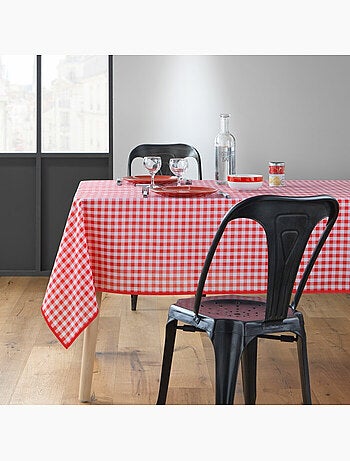 Nappe carree polyester fils teints vichy