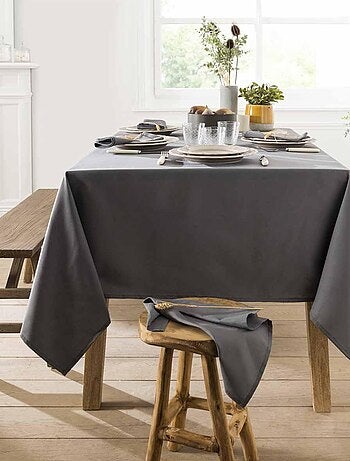 Nappe carrée unie en coton, traitée Teflon, CAMBRAI
