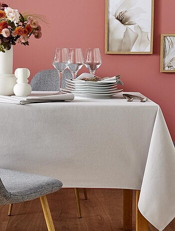 Nappe carrée unie en coton, traitée Teflon, CAMBRAI