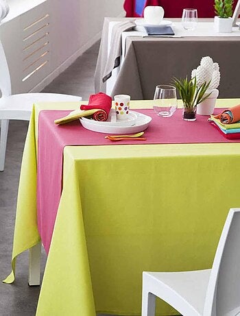Nappe carrée unie en coton, traitée Teflon, CAMBRAI
