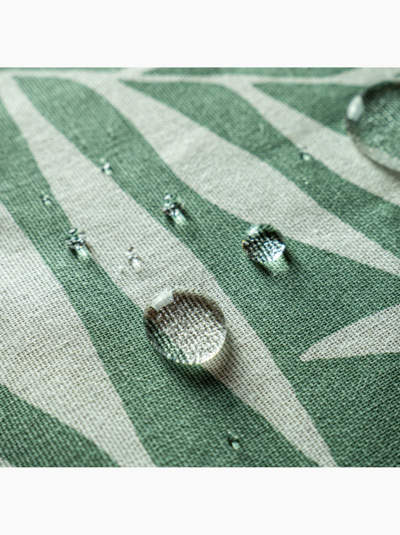 Nappe carrée VERA imprimé feuillage 140 x 140 cm, avec 2 serviettes Future Home Menthe/Turquoise/Blanc - Kiabi