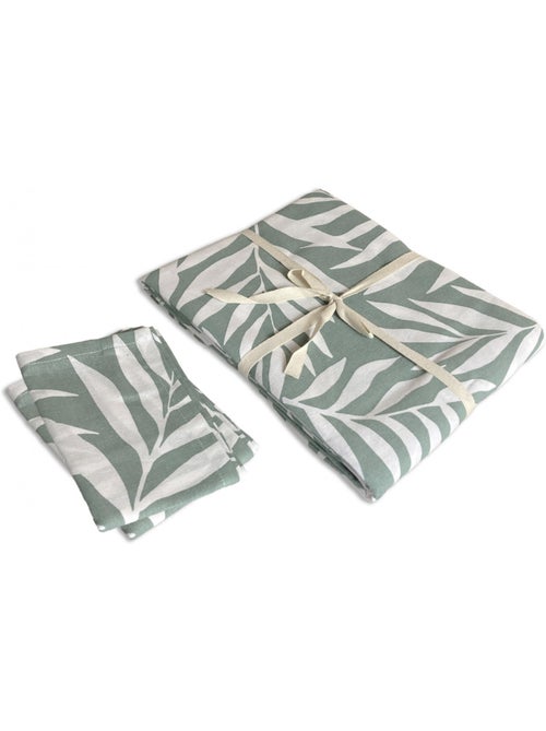 Nappe carrée VERA imprimé feuillage 140 x 140 cm, avec 2 serviettes Future Home - Kiabi Nappe carrée VERA imprimé feuillage 140 x 140 cm, avec 2 serviettes Future Home - Kiabi