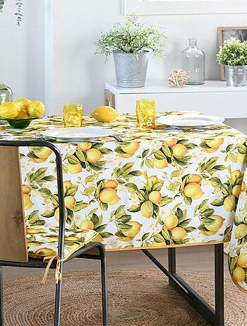 Nappe Citrons en polyester imprimé anti-taches – 140 x 240 cm