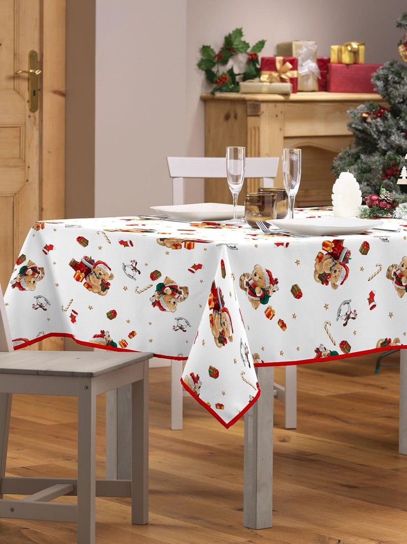Nappe Collection Ourson de noel Blanc - Kiabi