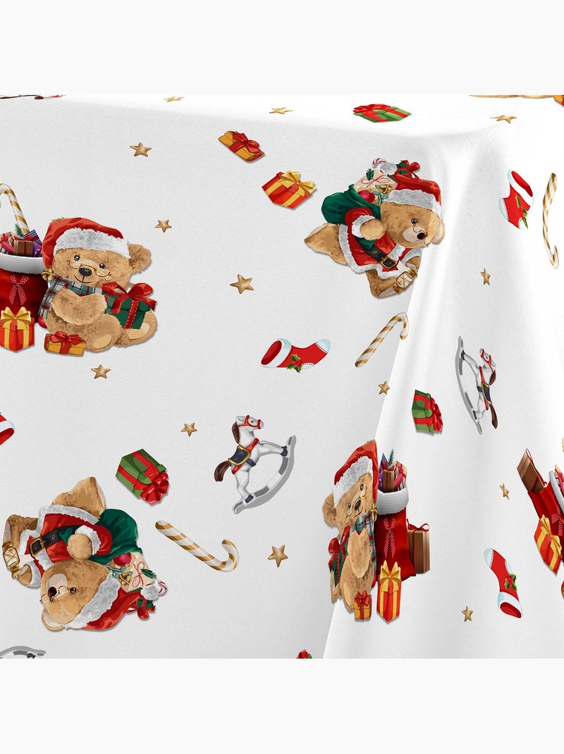 Nappe Collection Ourson de noel Blanc - Kiabi