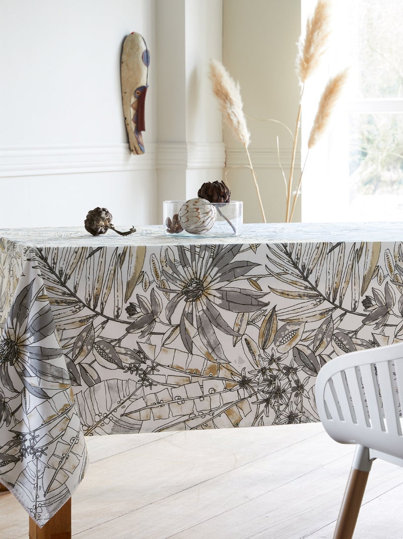 Nappe coton enduite BAHIA Ovale Noir Noir - Kiabi