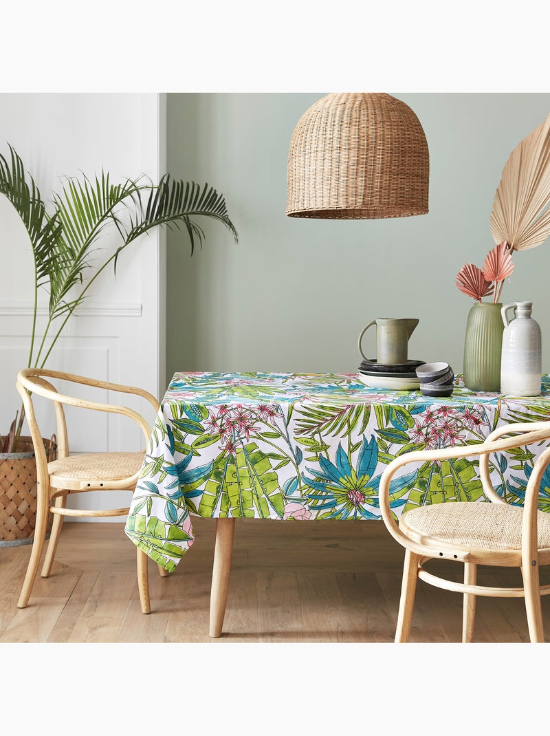 Nappe coton enduite BAHIA Rectangulaire Bleu - Kiabi