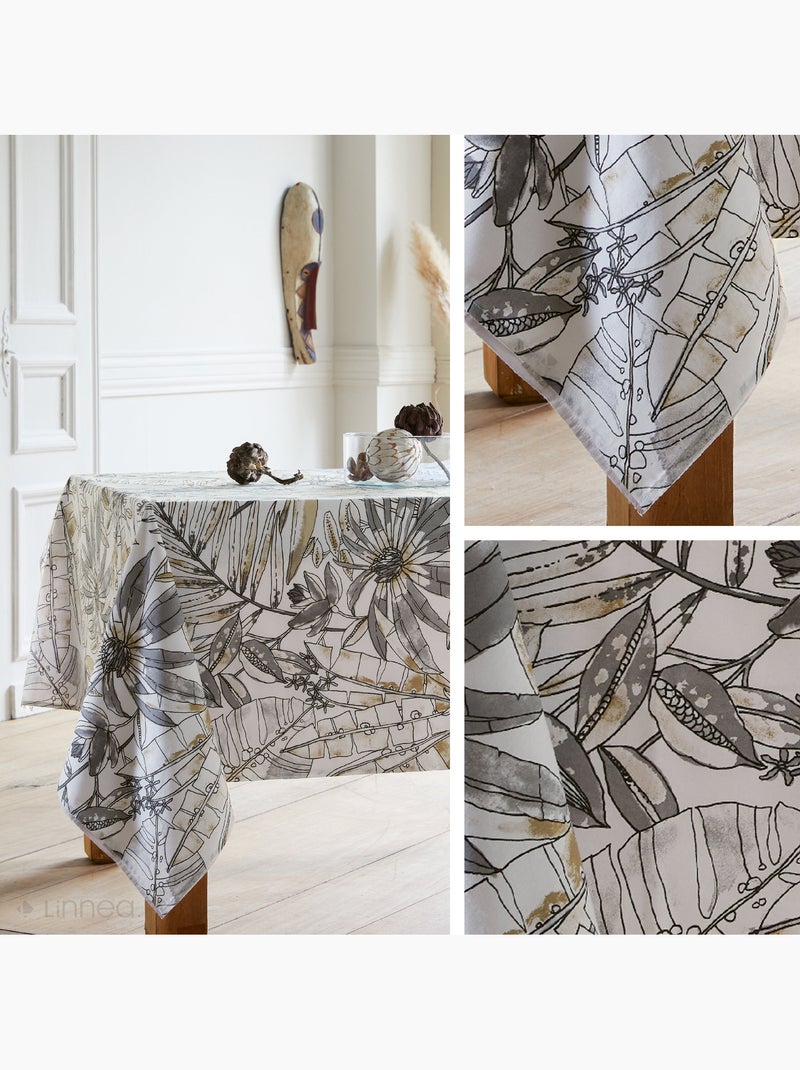 Nappe coton enduite BAHIA Rectangulaire Gris - Kiabi