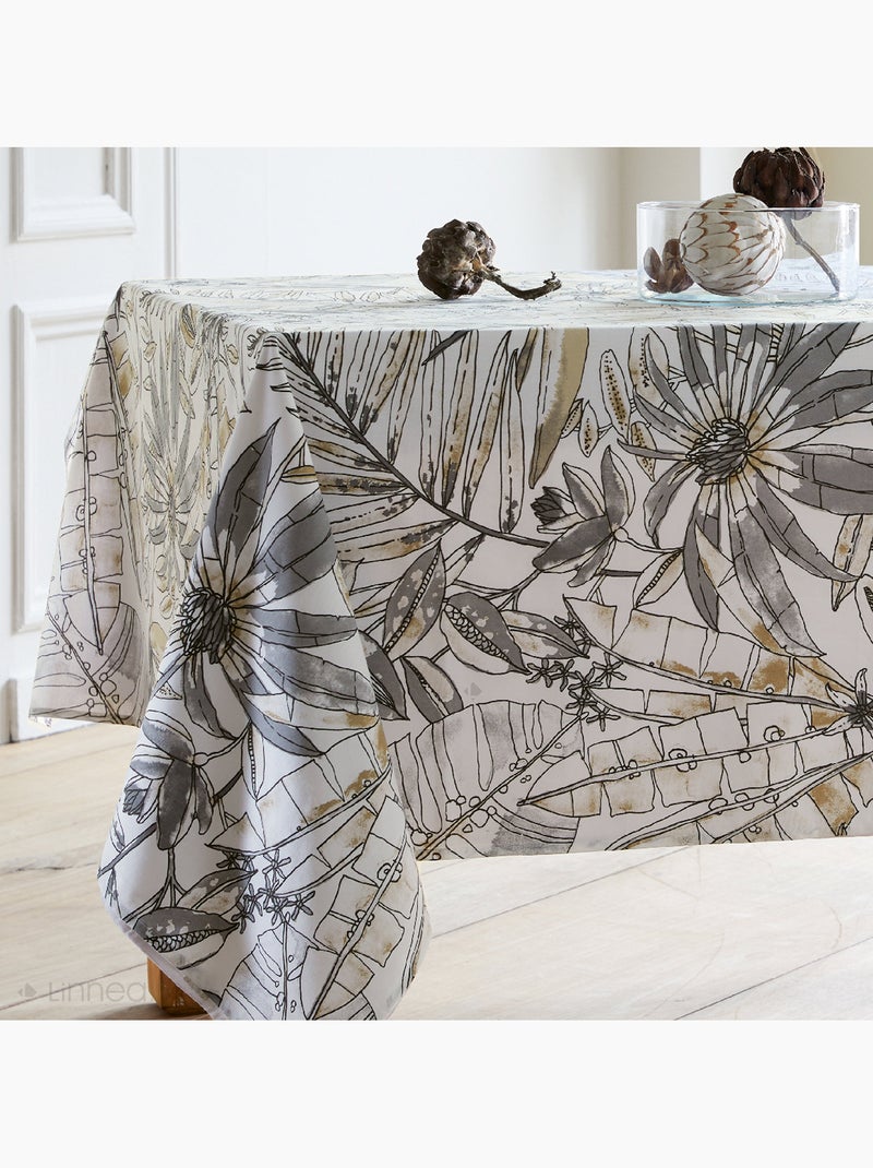 Nappe coton enduite BAHIA Rectangulaire Gris - Kiabi
