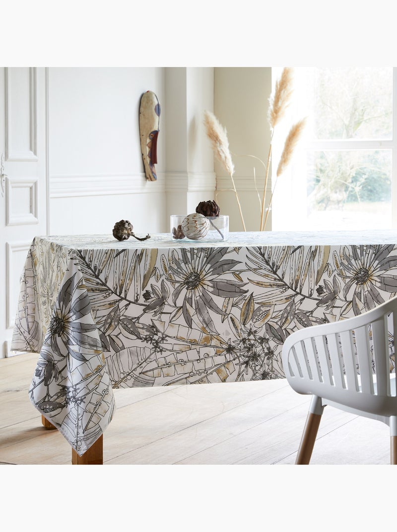 Nappe coton enduite BAHIA Rond Gris - Kiabi