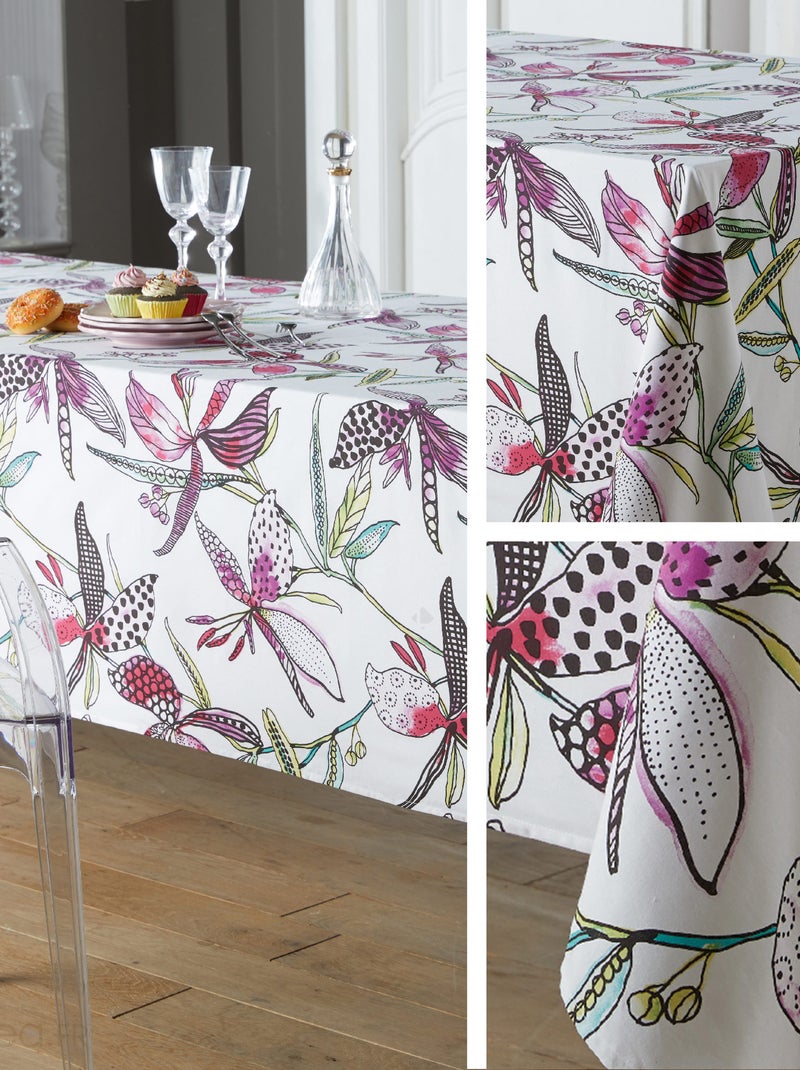 Nappe coton enduite PARADIS Carré Rose - Kiabi