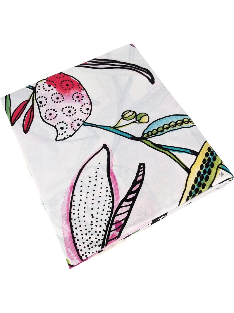 Nappe coton enduite PARADIS Rectangulaire Rose - Kiabi