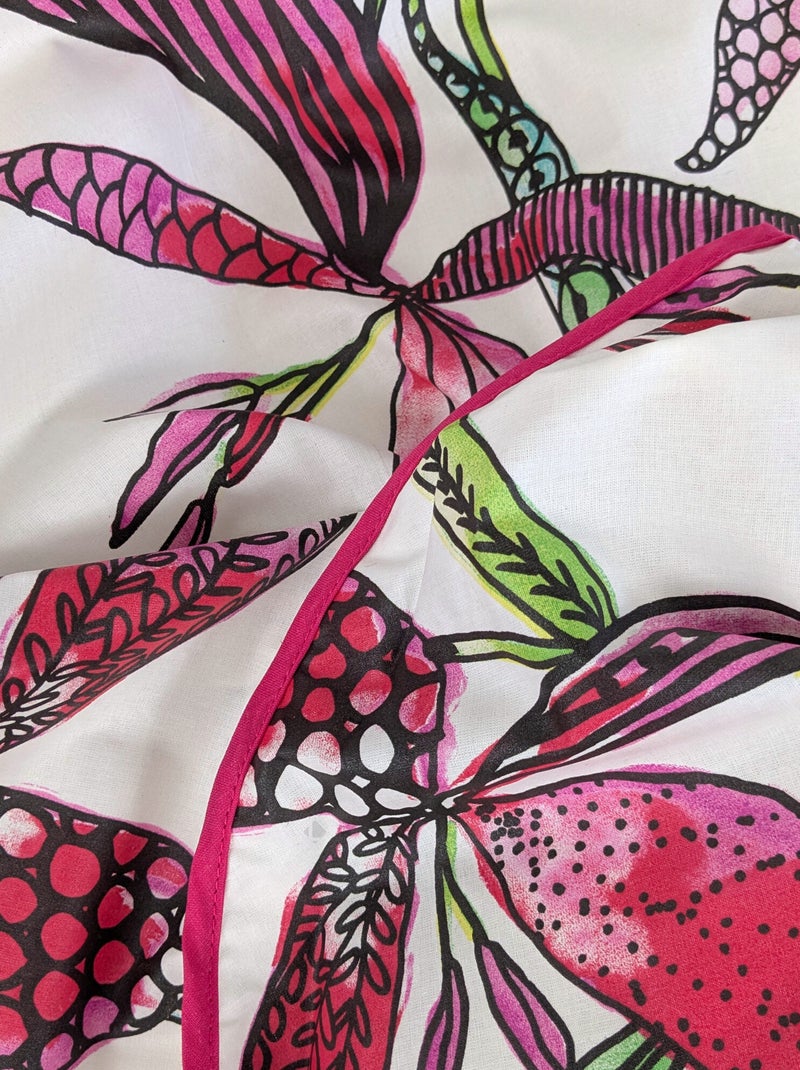 Nappe coton enduite PARADIS Rond Rose - Kiabi