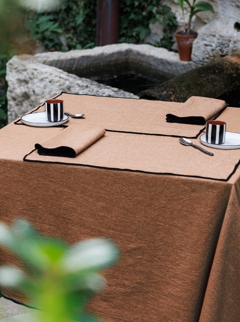 Nappe coton HONO finition point bourdon Cognac - Kiabi