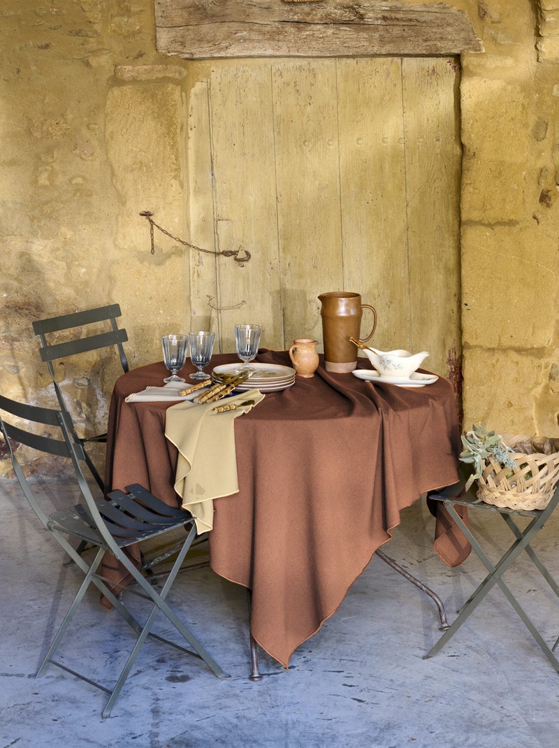 Nappe coton HONO finition point bourdon Cognac - Kiabi