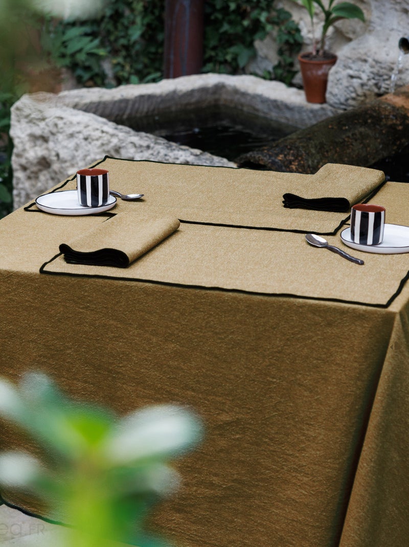 Nappe coton HONO finition point bourdon Marron foncé - Kiabi