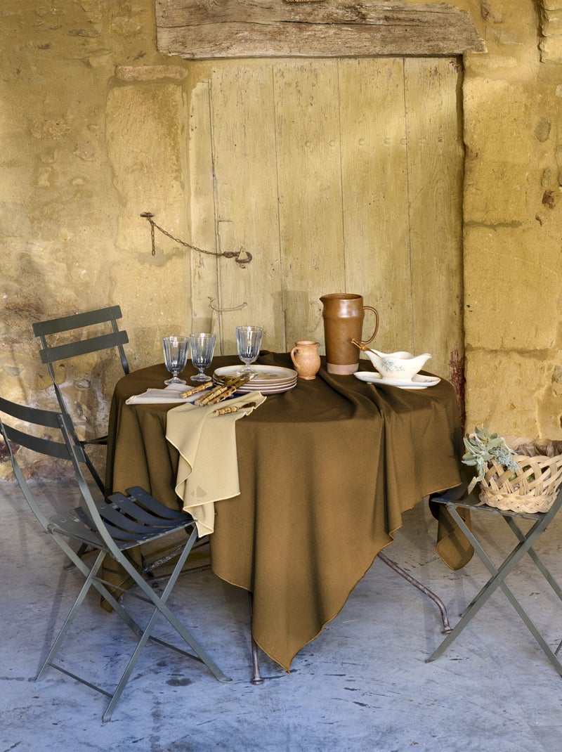 Nappe coton HONO finition point bourdon Marron foncé - Kiabi