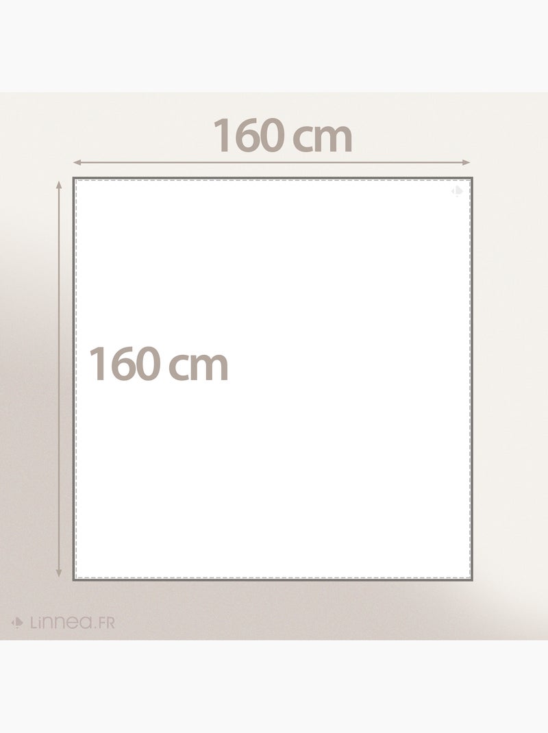 Nappe coton HONO finition point bourdon Rectangulaire Blanc cassé - Kiabi