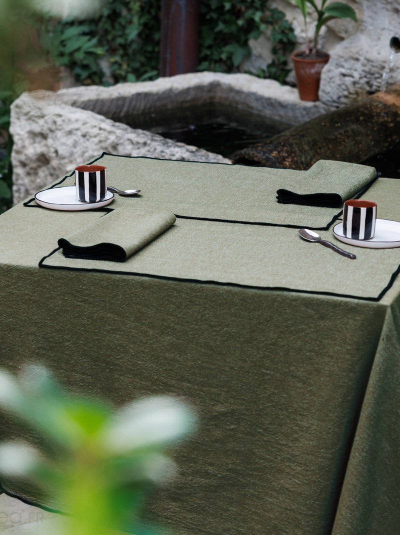 Nappe coton HONO finition point bourdon Vert bouteille - Kiabi