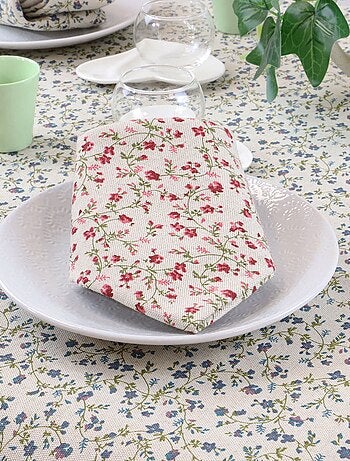 Nappe coton lin naturel FLORALIE