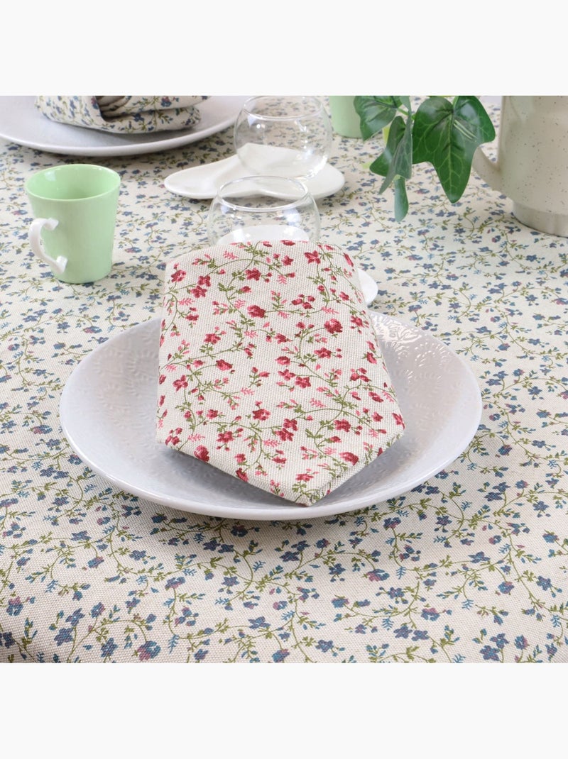Nappe coton lin naturel FLORALIE Bleu - Kiabi