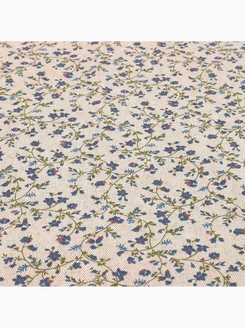 Nappe coton lin naturel FLORALIE Bleu - Kiabi