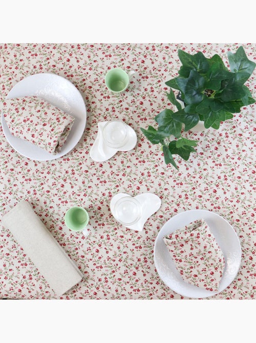 Nappe coton lin naturel FLORALIE - Kiabi