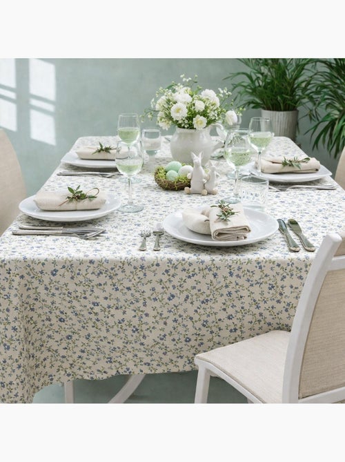Nappe coton lin naturel FLORALIE - Kiabi