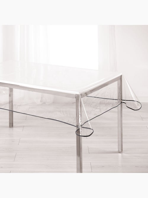 Nappe cristal rectangle 140 x 240 cm pvc uni 15/100e garden/biais Anthracite - Kiabi Nappe cristal rectangle 140 x 240 cm pvc uni 15/100e garden/biais Anthracite - Kiabi