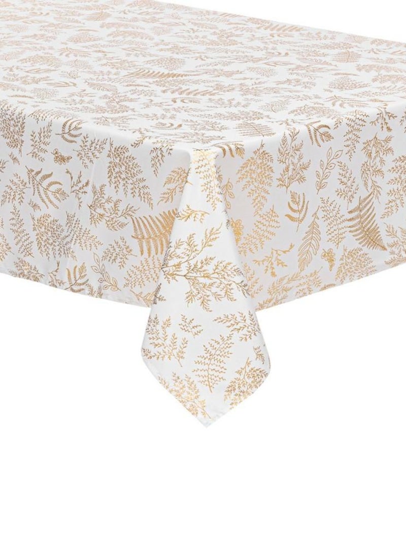 Nappe de fêtes antitache 140x240 cm blanc or Blanc - Kiabi