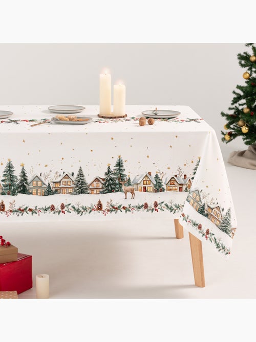 Nappe de noël antitache en coton, imprimé de noël - gamusi - Kiabi