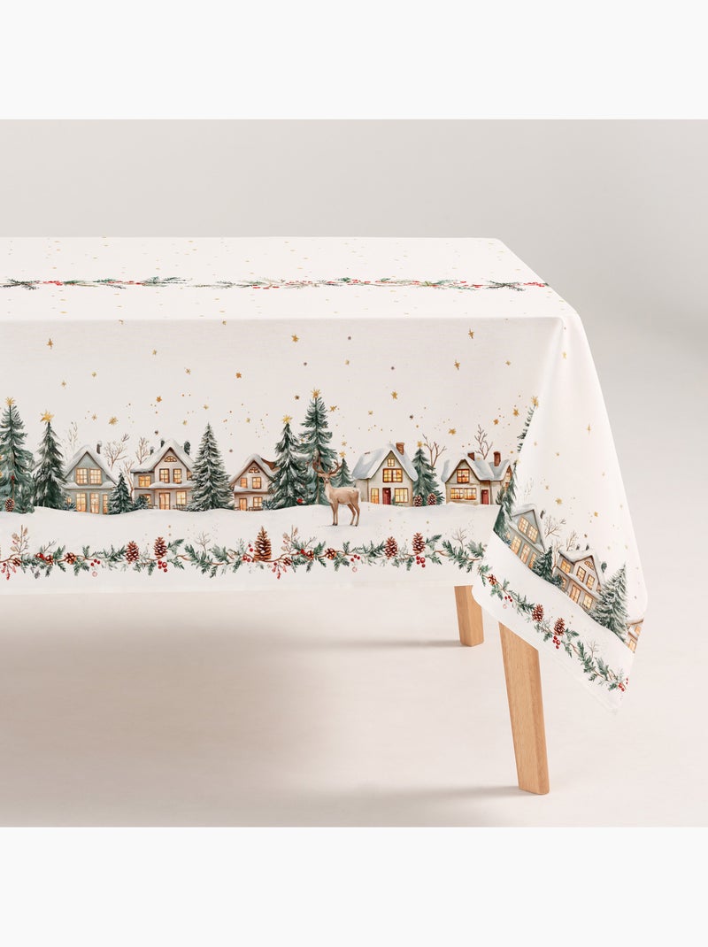 Nappe de noël antitache en coton, imprimé de noël - gamusi Multicolore - Kiabi