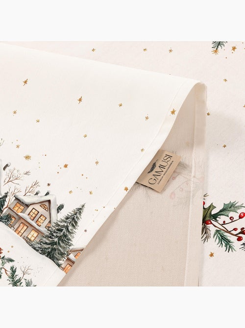Nappe de noël antitache en coton, imprimé de noël - gamusi - Kiabi