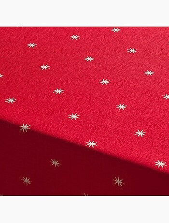 Nappe de noël avec fil lurex et étoiles brodées en relief - gamusi.