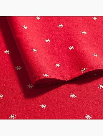 Nappe de noël avec fil lurex et étoiles brodées en relief - gamusi.