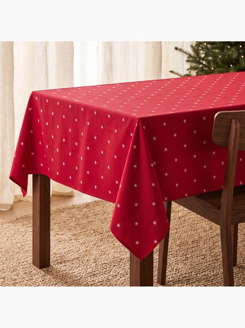 Nappe de noël avec fil lurex et étoiles brodées en relief - gamusi. - Kiabi Nappe de noël avec fil lurex et étoiles brodées en relief - gamusi. - Kiabi