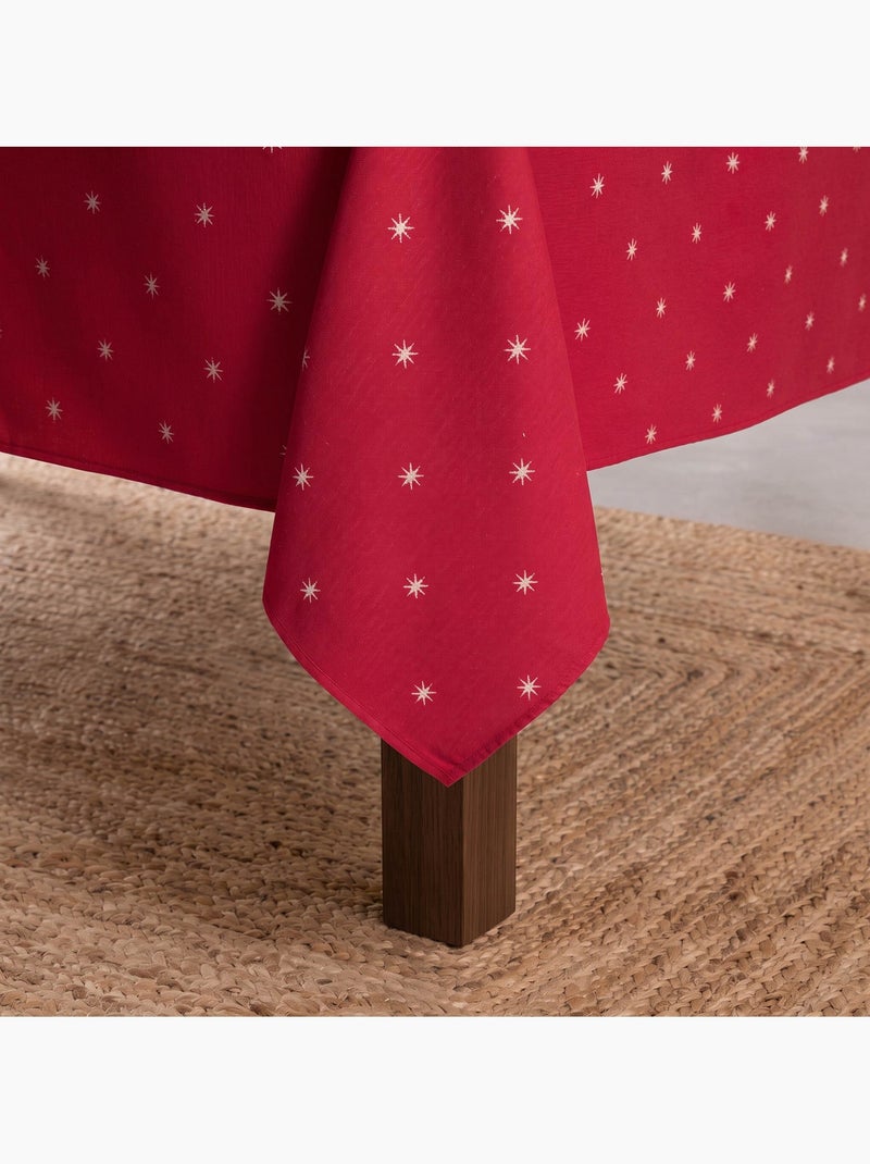 Nappe de noël avec fil lurex et étoiles brodées en relief - gamusi. Rouge - Kiabi