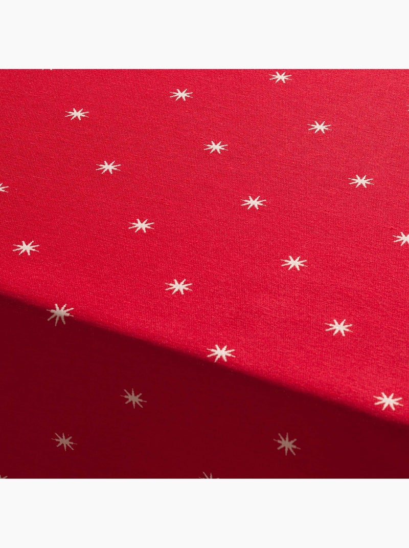 Nappe de noël avec fil lurex et étoiles brodées en relief - gamusi. Rouge - Kiabi