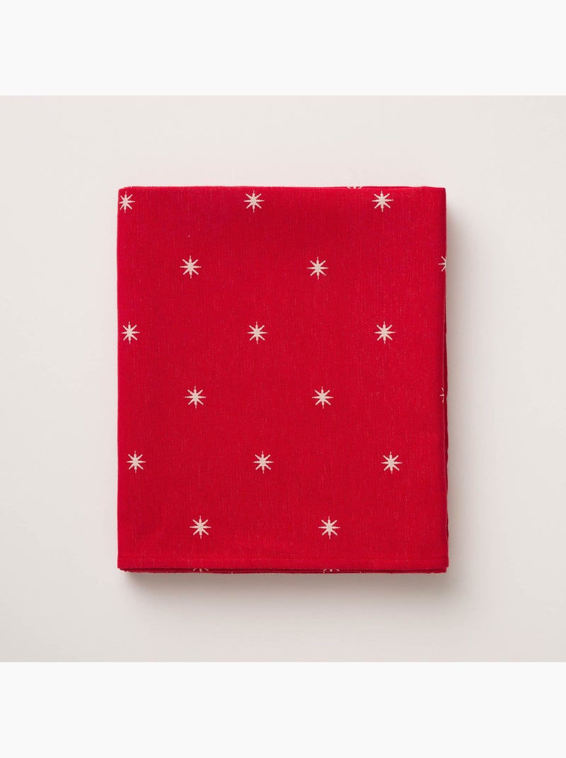 Nappe de noël avec fil lurex et étoiles brodées en relief - gamusi. Rouge - Kiabi