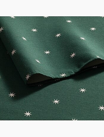 Nappe de noël avec fil lurex et étoiles brodées en relief - gamusi.
