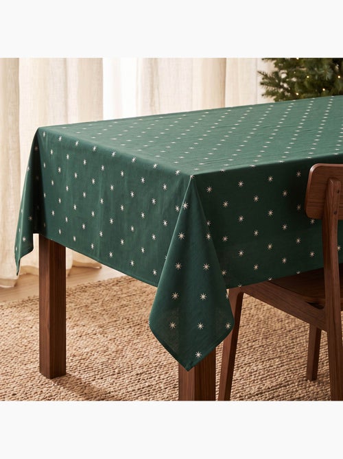 Nappe de noël avec fil lurex et étoiles brodées en relief - gamusi. - Kiabi Nappe de noël avec fil lurex et étoiles brodées en relief - gamusi. - Kiabi
