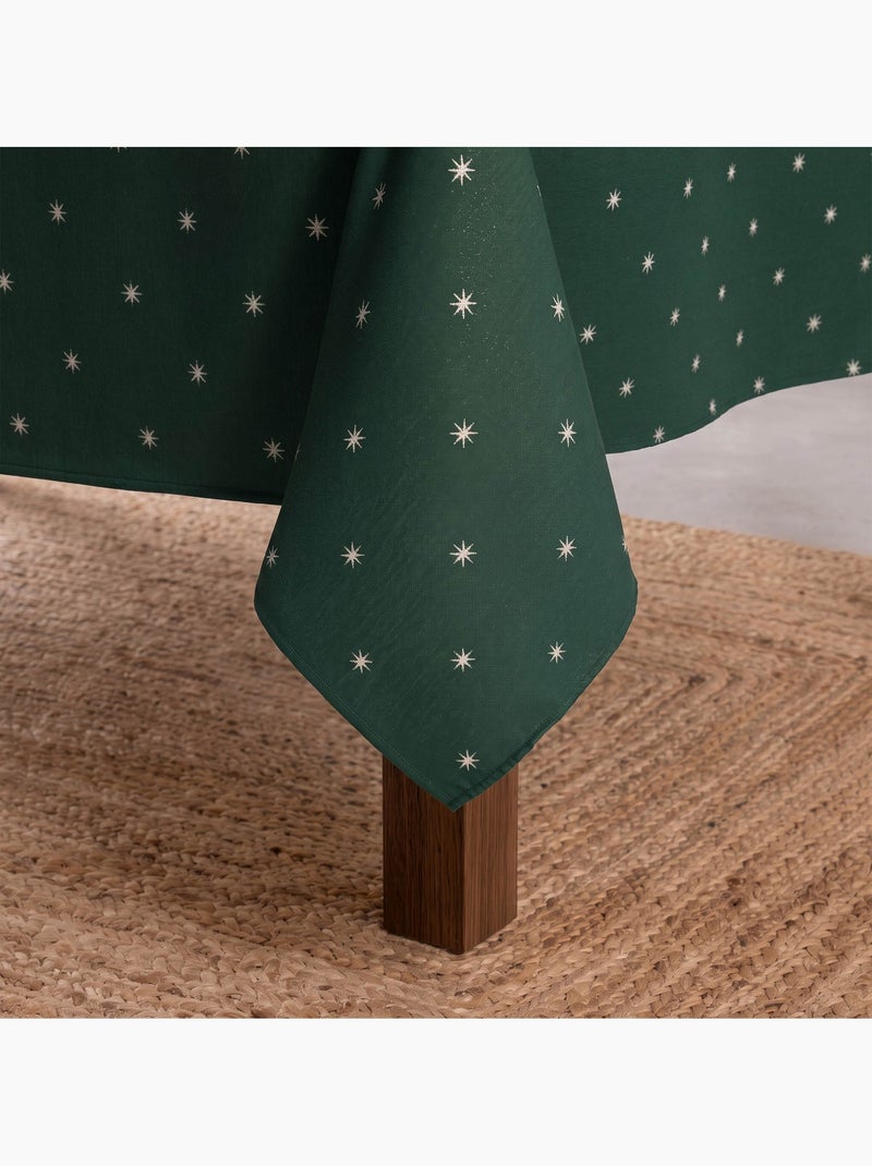 Nappe de noël avec fil lurex et étoiles brodées en relief - gamusi. Vert - Kiabi