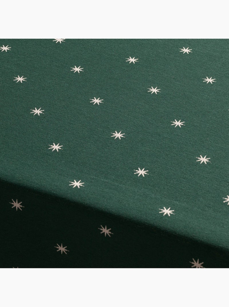Nappe de noël avec fil lurex et étoiles brodées en relief - gamusi. Vert - Kiabi