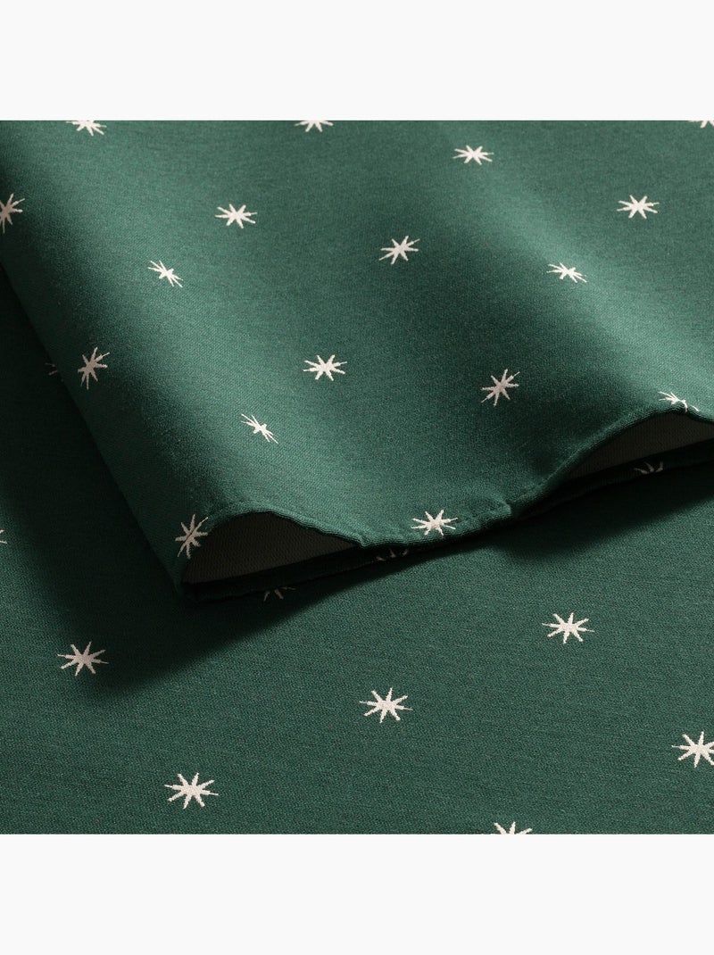 Nappe de noël avec fil lurex et étoiles brodées en relief - gamusi. Vert - Kiabi