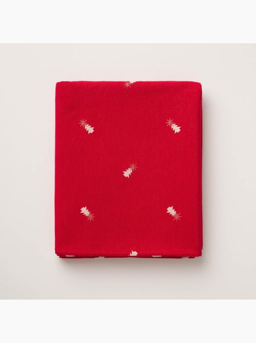 Nappe de noël avec fil lurex et sapins brodés en relief - gamusi. - Kiabi Nappe de noël avec fil lurex et sapins brodés en relief - gamusi. - Kiabi