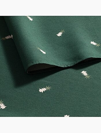 Nappe de noël avec fil lurex et sapins brodés en relief - gamusi.
