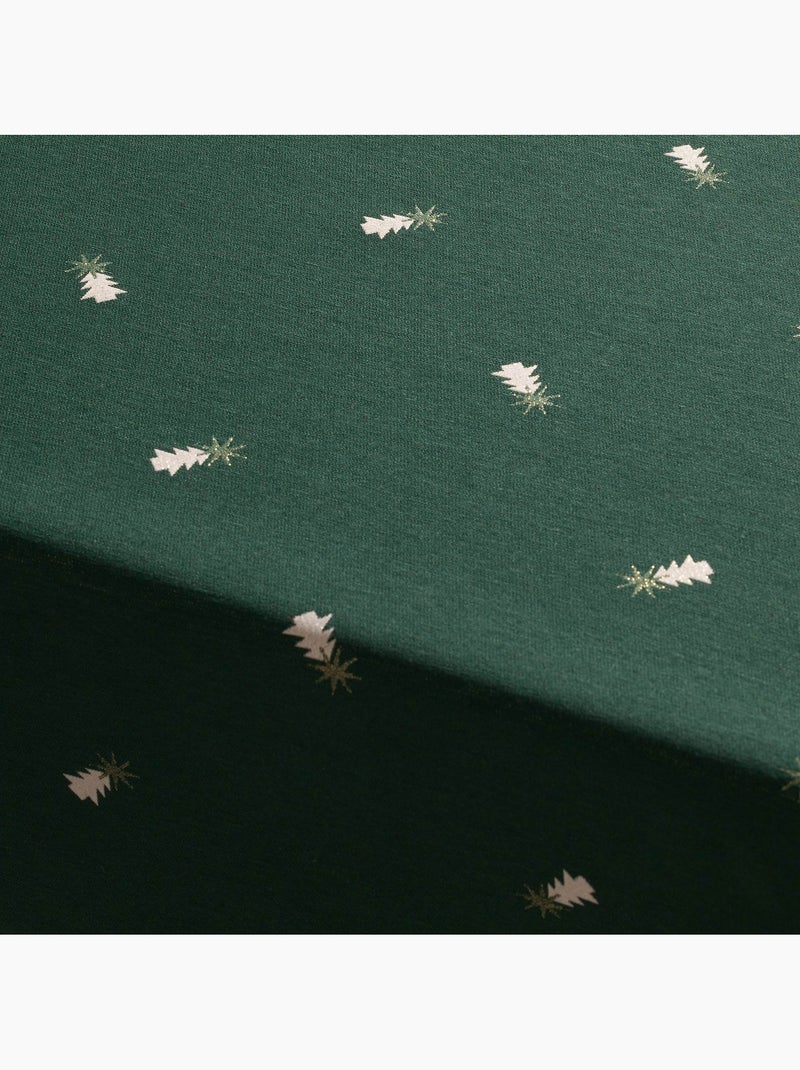 Nappe de noël avec fil lurex et sapins brodés en relief - gamusi. Vert - Kiabi