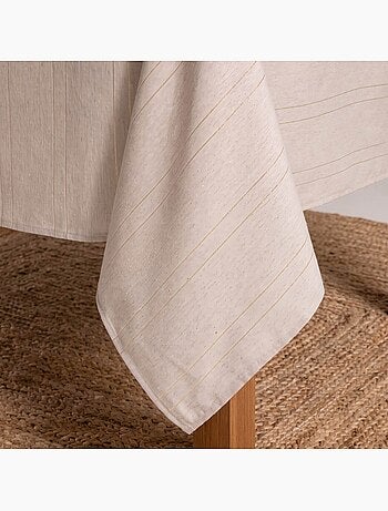 Nappe de noël avec rayures en fil lurex en relief - gamusi.