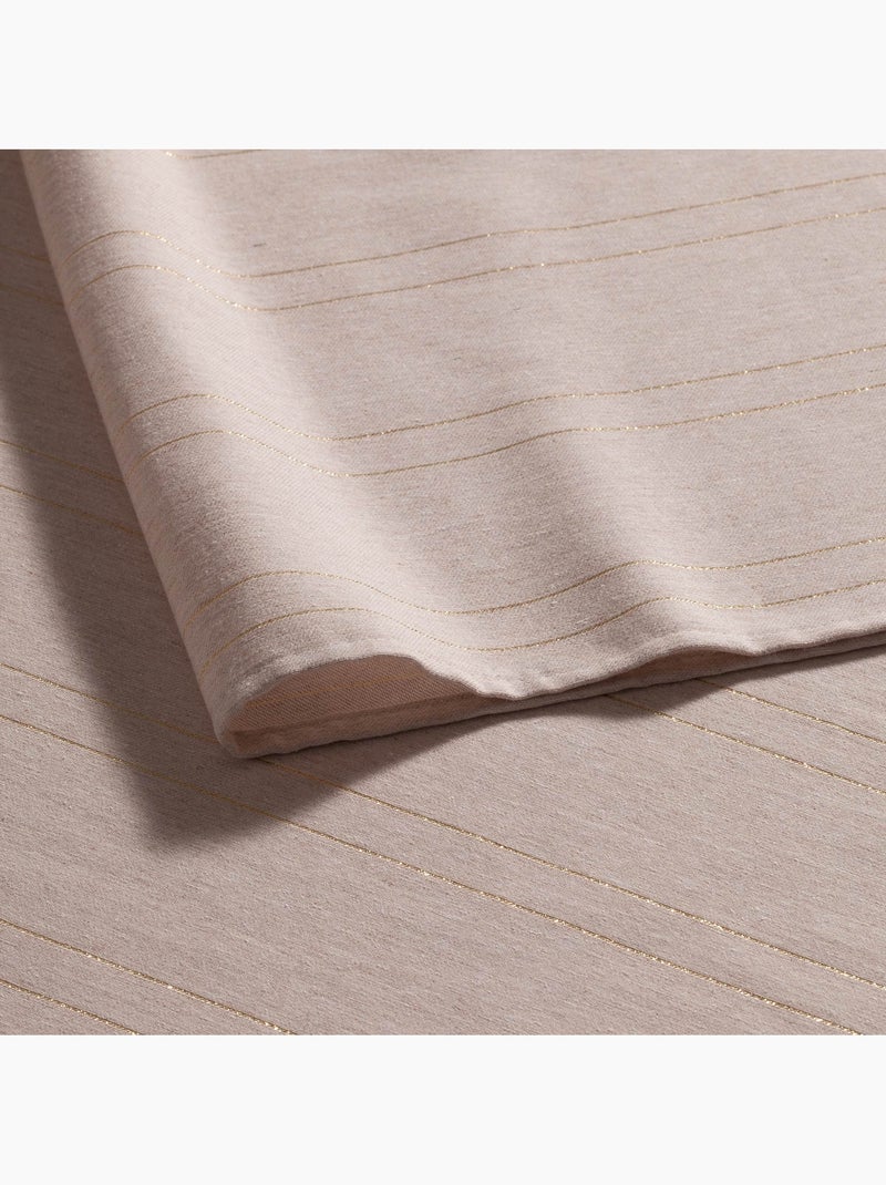 Nappe de noël avec rayures en fil lurex en relief - gamusi. Beige - Kiabi